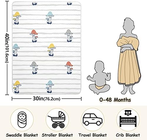 Cobertor de arremesso de algodão agarico colorido para bebês, recebendo cobertor, cobertor leve e macio para berço, carrinho