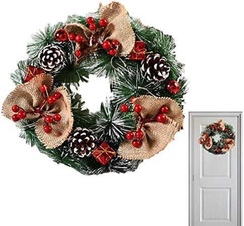 Grinalda da porta de Natal | Decoração da coroa de portas de Natal | Decorações de Natal da coroa para porta da frente, varanda,