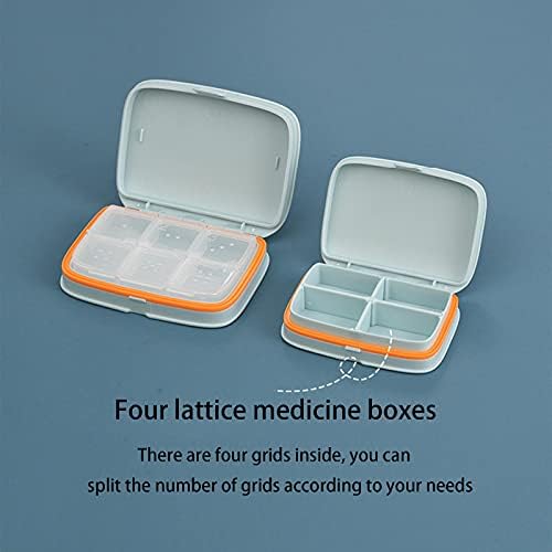 LEZHITAO PILL Organizer Small Pill Box, porta -comprimidos portáteis para pílula para bolsa, 6 Compartamentos Caixa de comprimidos à prova d'água para vitamina, óleo de fígado de bacalhau, suplemento