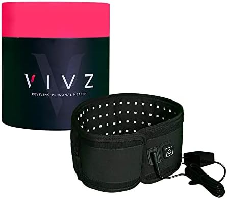 Cinturão de terapia com luz vermelha infravermelha VIVZ - 660Nm LED vermelho e 880nm próximo ao dispositivo de terapia de luz infravermelha ajustável para traseiro, ombro, joelho, perna e pé - dispositivo infravermelho vermelho com timer de desligamento automático com timer