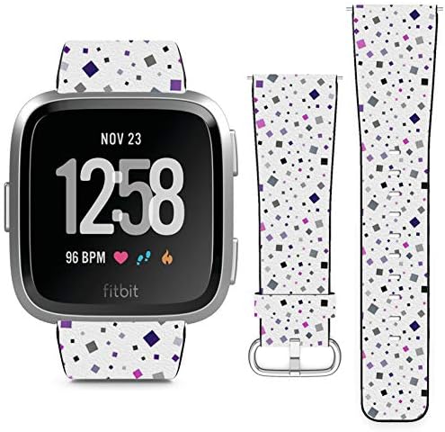 Compatível com Fitbit Versa, Versa 2, Versa SE, Versa Lite - pulseira de pulseira de couro substituta pulseira de faixa de faixa