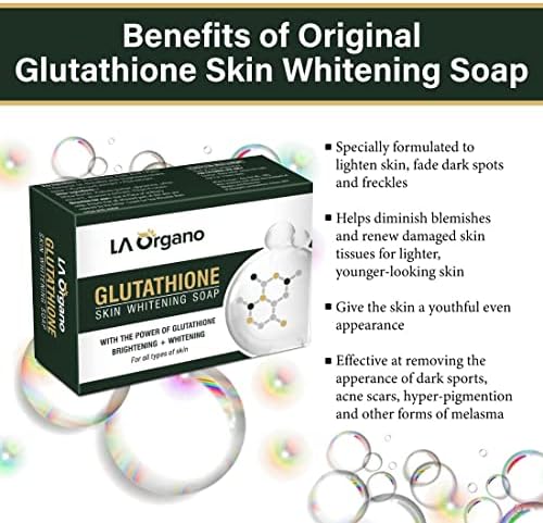 Kabir Glutatione Skin Whitening Soap para iluminar e clareamento para todos os tipos de pele, 100 g
