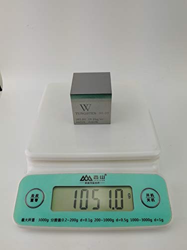 1,5 polegadas de 38,1 mm de cubo de metal de tungstênio 1051 Gramas 99,95% Tabela periódica gravada