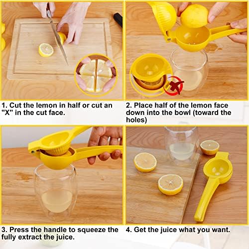 Jiejie Lemon Squeezer - Lemon Juicer - Metal Manual Hand Juicer Tool, Squecrezer de limão e limão, Ferramentas de cozinha para