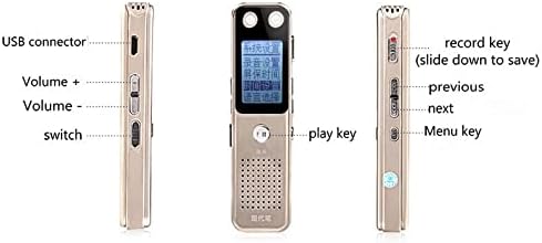 BHVXW Portable Audio Voice Recorder Digital Mini Recording Dittaphone com função de proteção de senha mp3 player