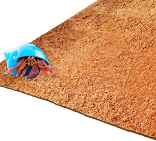 SunGrow Coco Fiber Hermit Crab & Reptile Carpet, Losque Terrário Liner e substrato e suprimentos de cama de piso, carpete de parede de escalada e tapete para eremit caranguejos, 10 x 13, 1 peça por pacote