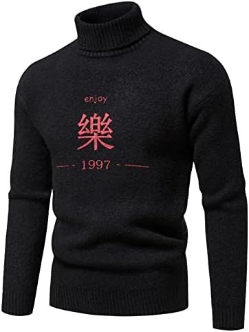 Suéter de suéter de malha grossa engraçada masculina etono e inverno malha casual coloração sólida suéter decorativo