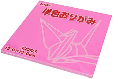 Toyo Origami Papel Single Color - Rose Pink - 15cm, 100 folhas