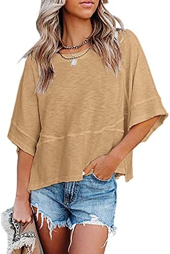 Camisas femininas Mulheres de manga comprida Moda de moda Top Camisa sólida Camisetas redondas casuais