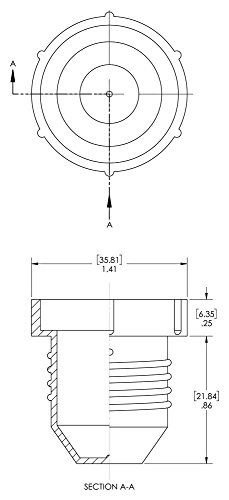 Capluga o plugue rosqueado de plástico para acessórios de jic alargados. PD-HF-16, HDPE, para conectar o tamanho de thread 1-1/16-12