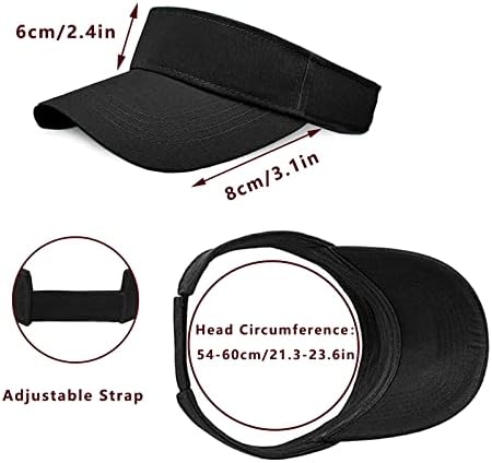 2 pedaços de chapéus de viseira solar visões de esporte ajustáveis ​​Cap visores para mulheres e homens