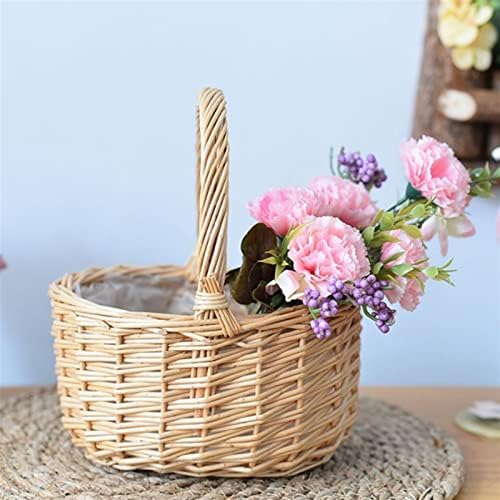 Cesta de ovos de gulruh, cesta de flores de vime Handheld Basket Flower Flower Plant Plant Ilito de cesta de ovos de