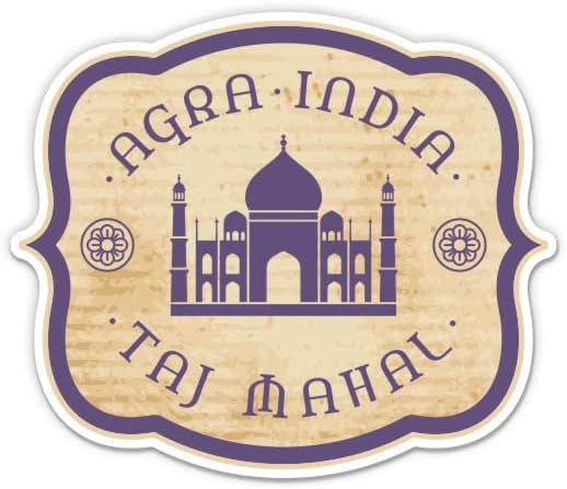 Taj Mahal Agra Indian Travel - adesivo de vinil de 3 - para laptop de carro para laptop panela - decalque à prova d'água