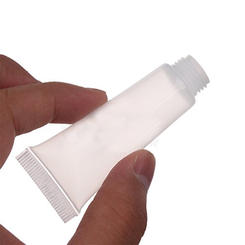 FZBNSRKO 50 PCS 10ML Mini tubos vazios Balm de brilho labial Balm de recipientes cosméticos transparentes