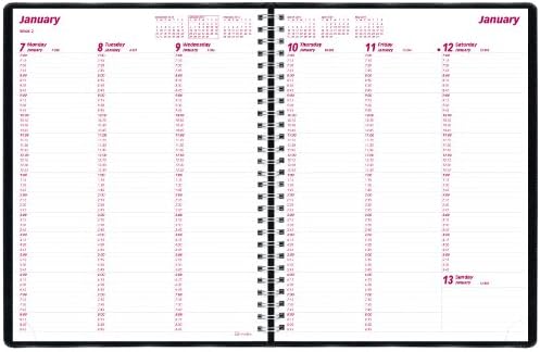 Brownline Weekly Planner para 2014, Twin-Wire, 11x8,5 polegadas, preto