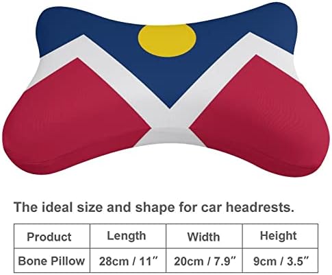 Bandeira do travesseiro de pescoço de carros de Denver 2 PCs Confortável Auto-Rest Rest Cushion Memória respirável Pillow