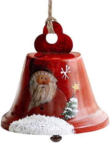 Bell Decoration Bell Iron Snowman Pingente Bells Bells Bells Pingente de Natal Papai Noel para Decoração de Casa de Natal