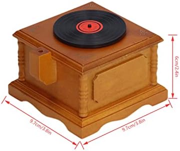 Caixa de música, gramofone de simulação, caixa de música fonógrafo de madeira durável, caixa de música retro Birch, para
