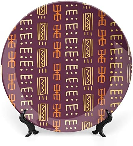 Placas decorativas de ossos de cerâmica de padrão étnico asteca com ornamentos pendurados em pratos de jantar