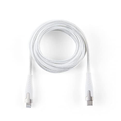 XtreMemac Apple Lightning para USB Tipo-C®-79 pol. Branco trançado