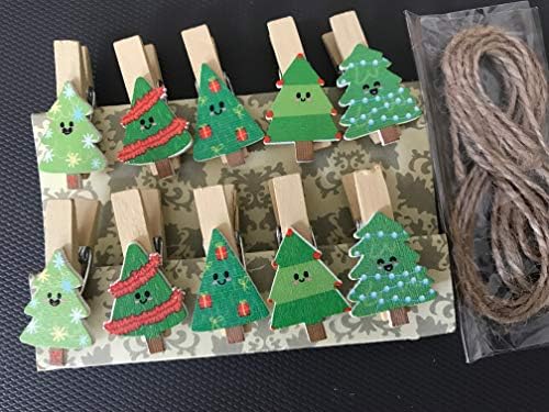 Árvore de Natal Pequenos prendedores de roupas de madeira. Mini alfinetes de roupas de madeira naturais para artesanato de artes de