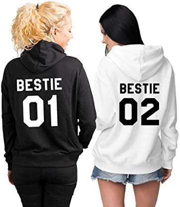 Bestie 01 Bestie 02 Best Friends Matching Hoodies Set