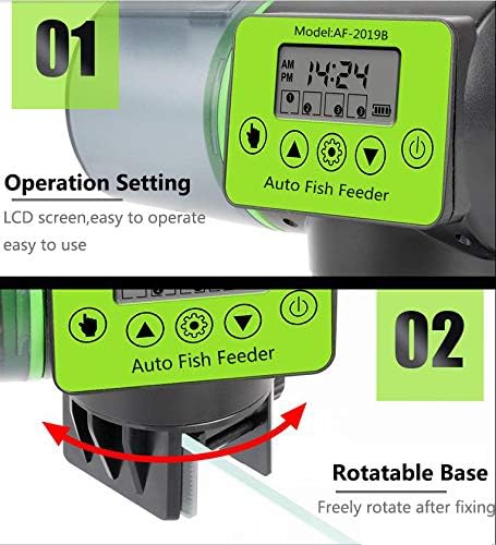 Alimentador de peixe automático, alimentador de tanque de aquário de peixe eleético eleitoral, dispensador de alimentos à prova de