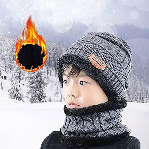 Luvas de chapéu Banco de inverno Capro de vento Os meninos quentes de três peças engross