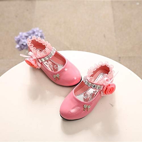 Sapatos de menina de flor de flor de criança não deslizante macio Mary Jane Sapatos de salto baixo Princesa Sapatos de sapatos para crianças criança