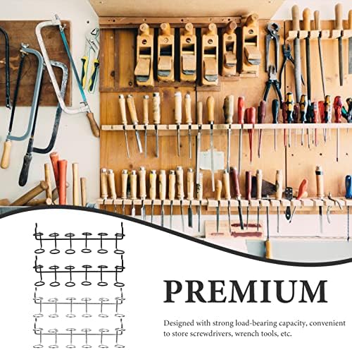 Chave de fenda Housoutil 4Pack Pegboard Titular, seis ferramentas para organizadores de ferramentas, aço inoxidável PEG Board
