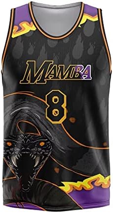 Forever Legend Men's Basketball Jersey, Black Mamba Jerseys Player 24 8 Jersey para mulheres, camisa de esportes retrô