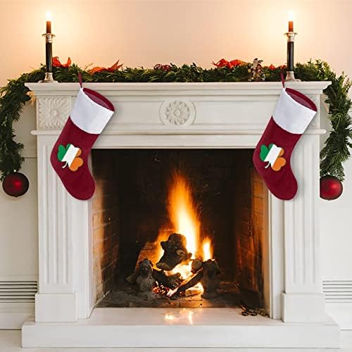 Clover irlandês Personalizou Christmas Stocking Home Home Tree Fireplate Decorações penduradas