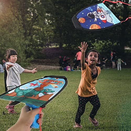 Conjunto de brinquedos de pipa de Luter, incluindo pipas 3pcs e 1pc Kite Lançador Kite Catapult Toy Beach Kite Funny Indoor Outdoor Flying Toys for Kids