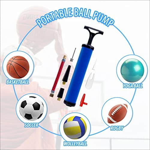 20 Conjunto de 10 Ball Pump Soccer Ball Pump Bump Basketball Pump Kit com bomba de futebol de agulha para bomba de bolas esportivas com mangueira de extensão para vôlei ioga anel de natação de bola de natal caixa de sapatos