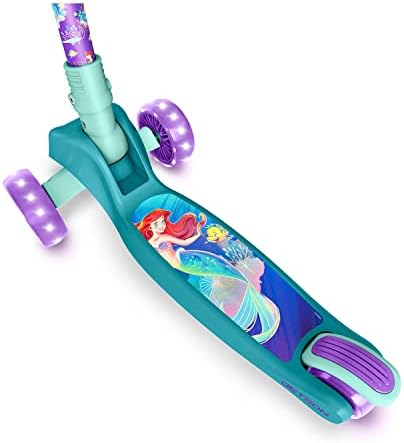 Scooter de Kid de Kids da Disney da Disney | Inclui luzes LEDs On STEM & Light-Up Wheels | Guidão ajustável em altura | Sistema de