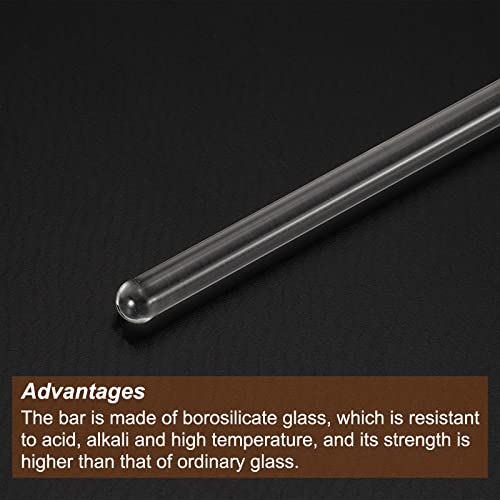 Meccanixity 3.3 Borossilicato de vidro Beck 9,84 Comprimento 6mm Dia Ferramentas de mistura de haste de força com ambas as