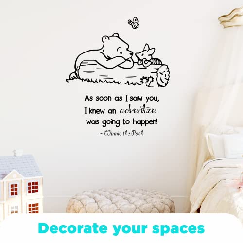 Winnie Pooh- Assim que eu te vi citar Decalque da parede da sala do bebê- Decalque para o quarto do bebê- Decalque mural