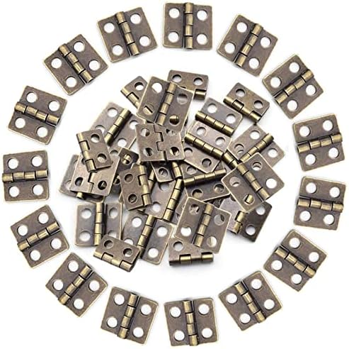 50pcs mini dobradiças vintage de bunda com parafusos de montagem para caixa de jóias de caixa de madeira acessórios DIY de caixa de jóias