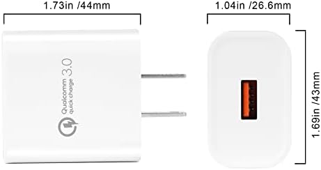 TPLTech Quick Charge3.0 Carregamento de alta velocidade da parede para Xiaomi Redmi Nota 7 8/Nota 8 9 Pro/9s, Mi 8/8 Lite/8 Pro,