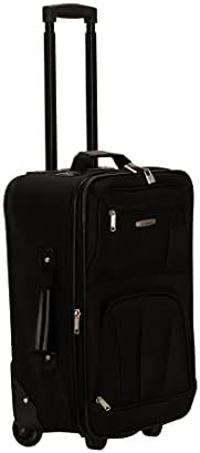 Rockland Vara Softside 3 peças de bagagem vertical conjunto, expansível, preto,
