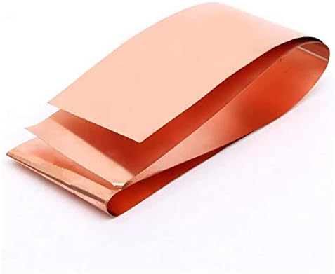 Zhengyyuu Brass Placa de cobre Folha de cobre Metal Placa de papel alumínio Rollo 99,9% Cu Faixa de cobre Fácil de ser cortada e