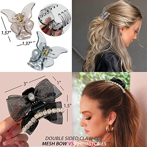 30 PCS Acessórios de cabelo para mulheres meninas, scrunchies e clipes de cabelo, clipes de cabelo de borboleta, rocos de seda,
