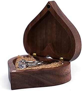 Caixa de anel de jóias wanlian, caixas de anel de noivado em forma de coração para presentes, caixa de pingente de