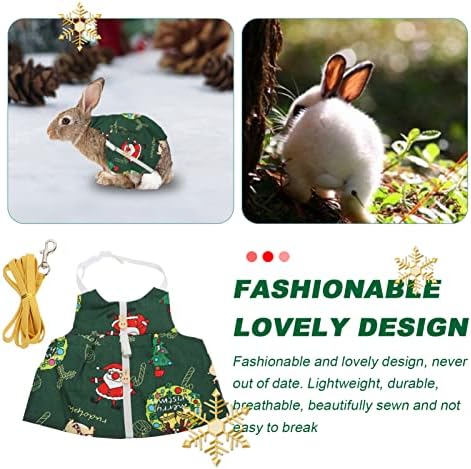 Balacoo 2 Conjuntos de Christmas Rabbit Leash Churness Conjunto de roupas de pavio de Natal Roupas de vestido de coelho Papai Noel