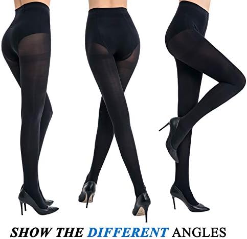 Honenna Women's Control Top High Elastic Soft Oppaque Pantyhose Tights