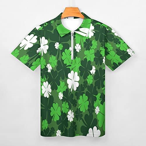 Camisas engraçadas de golfe para homens Camisa de golfe de St. Patrick Green Hawaiian Summer Summer Beach Casual T Tir