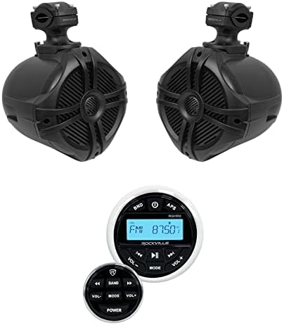 Rockville RGHR2 Receptor Bluetooth Marine, USB+Remote+2 6,5 Alto -falantes Wakeboard