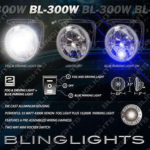 Blinglights Compatível Xenon Halogen Fog Lights Kit para 2014-2019 Ford Fiesta