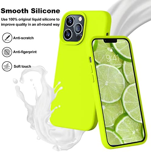 Ktele compatível com o iPhone 13 Pro Max Case Premium Liquid Silicone com [revestimento de microfibra anti-arranhão