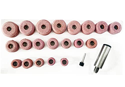 Rodas de moagem rosa de sede da válvula Sioux Conjunto de 20 PCs com lixo de acionamento por porta de pedra 11/16 80 GRIT Medium